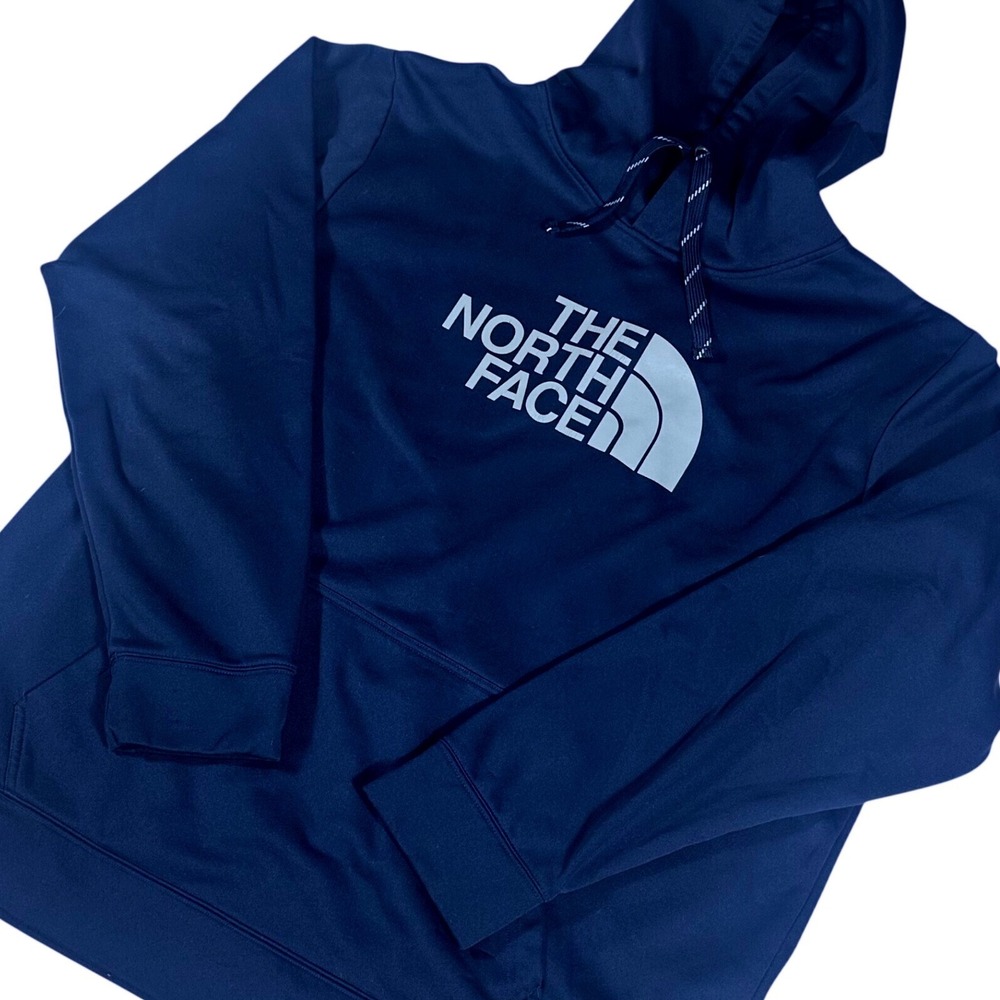 The North Face Pullover Hoodie Mens XXL Navy Blue Graphic Logo NF0A2TGQULB